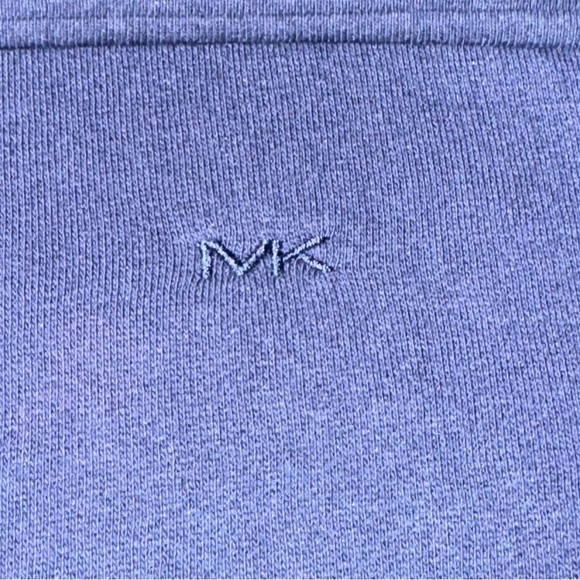 Michael Kors Mens Front Zip Logo Cotton Navy Sweatshirt - Picture 8 of 14